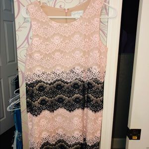 Pink and Black Lace Dress